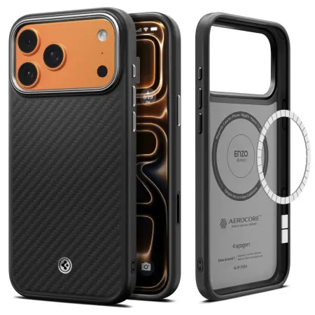Case Spigen Enzo Aramid T Magsafe for Apple iPhone 17 Pro Max Black/Silver