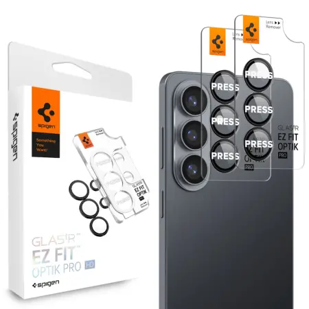 Camera Protector Spigen Spigen Optik Pro HD Glass Ez Fit for Samsung SM-S942 Galaxy S26 Black 2 pack