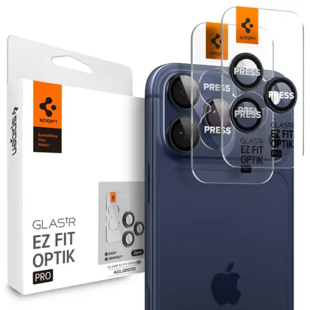 Camera Protector Spigen Optik Pro Ez Fit Glass for Apple iPhone 14 Pro 14 Pro Max 15 Pro 15 Pro Max 16 Pro 16 Pro Max 17 Pro 17 Pro Max Blue Titanium 2 pack