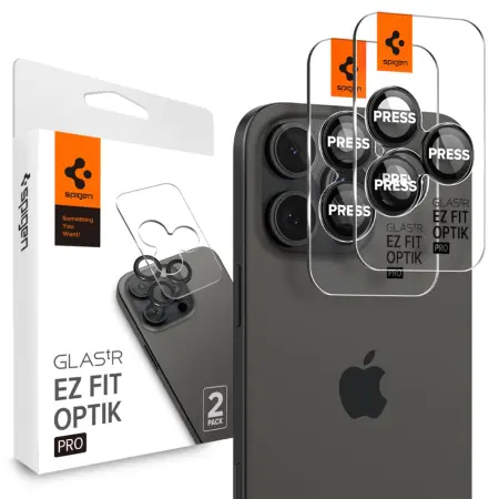Camera Protector Spigen Optik Pro Ez Fit Glass for Apple iPhone 14 Pro 14 Pro Max 15 Pro 15 Pro Max 16 Pro 16 Pro Max 17 Pro 17 Pro Max Black 2 pack