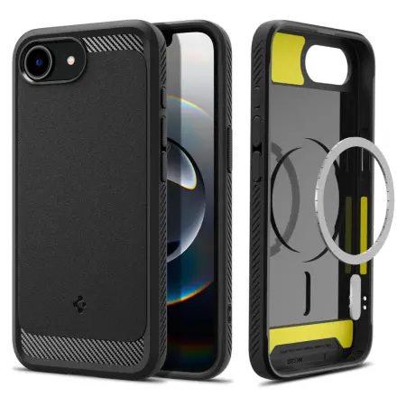 Case Spigen Rugged Armor Magsafe  for Apple iPhone 16e 17e Matte Black