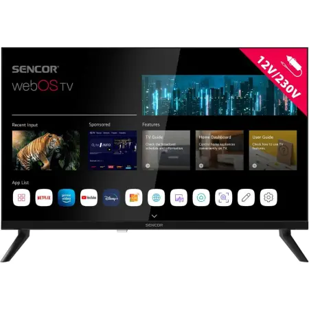 TV Sencor SLE 24S830MB webOS SMART TV HD Ready HDR 10 24" with 12V Power Supply Option