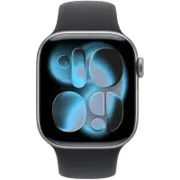 Apple Watch Series 11 (2025) Aluminum 42mm GPS NFC IP6X  Aluminum Case Space Grey with Sport Band Black