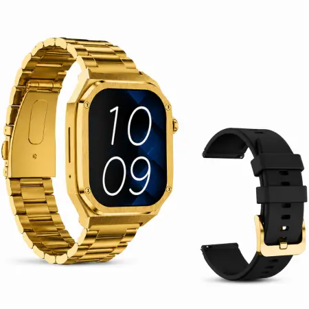 Smartwatch Maxcom FW65 Iron S 1.95” Amoled IP68 400mAh with Extra Strap Gold