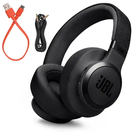 Bluetooth JBL Live 770NC Over Ear Wireless & USB-C with ANC 65h Playtime Mic and Fast Charge Black