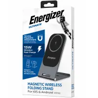 Desktop Charger Energizer WCP102 15W Ultra-Thin Lightweight Fast Charge USB-C Magnetic Case and MagSafe Compatible Grey