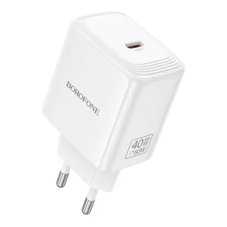 Travel Charger Borofone BN33 Fuente GaN USB-C PD40W White