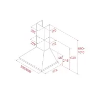 TEKA DBP 98150 EOS IX Wall-Mounted Chimney Hood 3+1 Speeds 800m3/h 90cm Inox 113010023