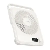 Hoco HX607 Portable Desktop Fan Ultra-thin Quiet 2000mAh 3200 Rpm Max with LCD Display White