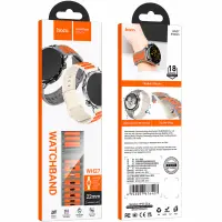 Watchband Hoco WH27 Flexible Series Silicon Strap for Samsung Huawei Xiaomi Vivo OPPO etc 22mm Universal Grey-Orange