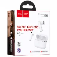 Wireless Hands Free Hoco EQ35 Rhyme TWS ANC ENC Six Mic Noise Reduction v5.4 400mAh 7h Talk Time White