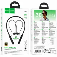 Bluetooth Hands Free Hoco ES74 Refinado Neckband Magnetic v5.4 280mAh 30Hrs Playback Time Incoming Calls Vibration Black