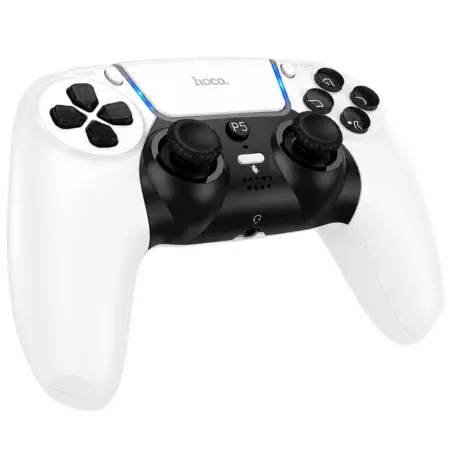 Gamepad Hoco GA32 Dragon RGB 600mAh BT v5.1 Dual Motor Vibration Dual Channel AUX Port and Mute Button Compatible with PS5 White