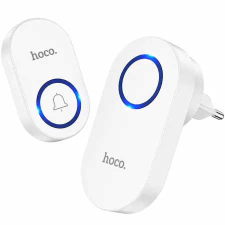 Wireless Doorbell Hoco HI25 20m Range and 60 Sound Options White