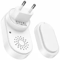 Wireless Doorbell Hoco HI25 20m Range and 60 Sound Options White