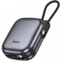 Power Bank Hoco Q49 Peak 10000mAh PD20W QC with Integrated Cables USB-C Lighting and LED Display Grey