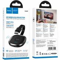 Wireless Display Adapter Hoco UA45 1080p 60Hz for Audio and Video Transmission 2.4GHz/5GHz HDMI Male USB-C Black