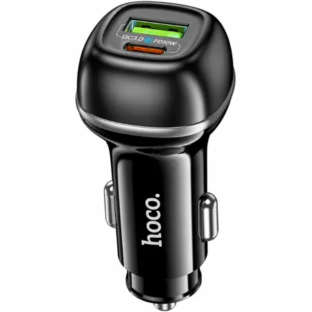 Car Charger Hoco Z58A Rank 48W 1xUSB-A 1xUSB-C PD QC3.0 Fast Charge Black