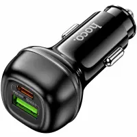 Car Charger Hoco Z58A Rank 48W 1xUSB-A 1xUSB-C PD QC3.0 Fast Charge Black