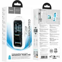 Wall Mount Phone Holder Hoco HD16 Compatible with Devices 4.5"- 7" Waterproof and Dustproof with Transparent Touchscreen Window White