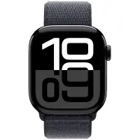 Apple Watch Series 10 4G 46mm GPS eSIM NFC IP6X  Aluminum Case Jet Black with Sport Loop Black Ink
