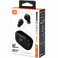 Wireless Hands Free JBL Wave Buds 2 with Pure Bass ANC up to 40 Hours Stand by Time IP54 and Charging Case Black