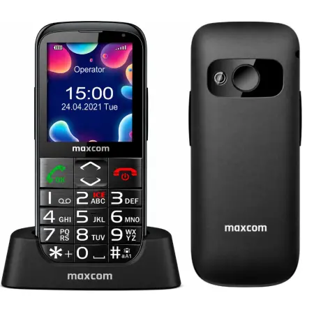 Maxcom MM724 L 4G 2.2" 1300mAh with Dock Station, Large Buttons, FM Radio, Flashlight Bluetooth and SOS Button Black