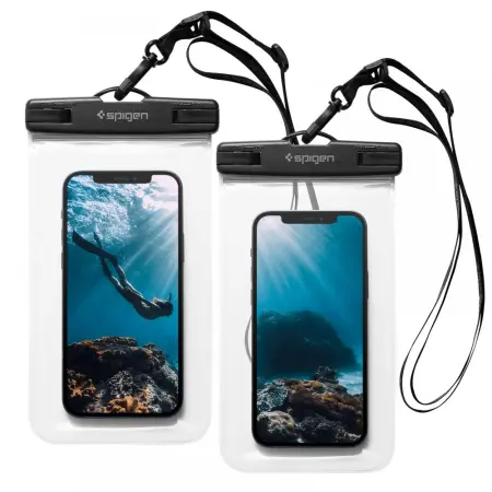 Waterproof Bag Spigen A601 IPX8 Universal Dimensions 12.5cm x 22cm Crystal Clear 2 pack