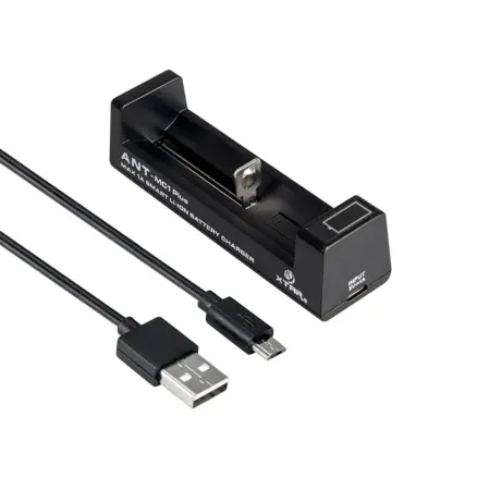Industrial Type Battery Charger Xtar ANT MC1+ USB-C 1A with Power Display Black