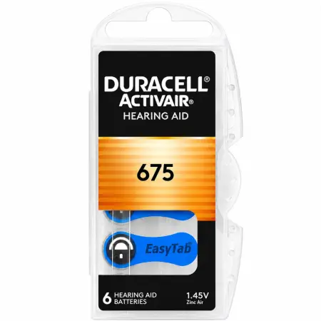 Hearing Aid Batteries Duracell 675 Activair 1,45V Pcs. 6