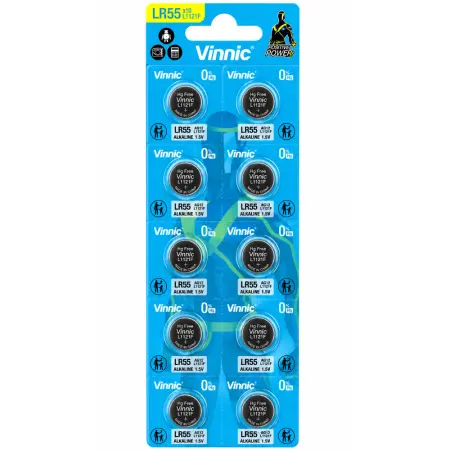 Buttoncell Vinnic LR1121F AG8 LR55 Pcs. 10 with Perferated Packaging