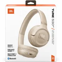 Bluetooth Stereo Headphones JBL Tune 530BT On-ear with Pure Bass 2-Mic BT6.0 and Playtime up to 76h Beige