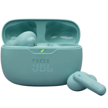 Wireless Hands Free JBL Wave Beam 2 Buds with Pure Bass ANC up to 40 Hours Operation Time IP54 and Charging Case Blue