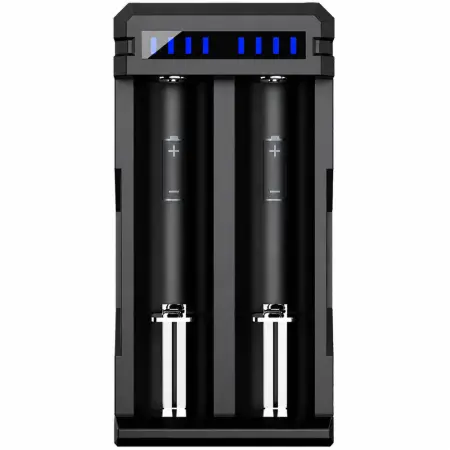 Industrial Type Battery Charger Xtar SC2 USB-C 2 Positions with Power Display for 18650 18700 20700 21700 22650 25500 26650
