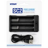 Industrial Type Battery Charger Xtar SC2 USB-C 2 Positions with Power Display for 18650 18700 20700 21700 22650 25500 26650