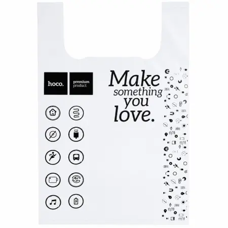 Plastic Bag Hoco 40x58x18 cm White 50 Pieces