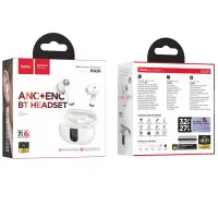 Wireless Hands Free Hoco EQ27 Fun ANC+ENC v5.4 300mAh 7h Talk Time Master / Slave Switching and Siri Compatible White