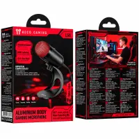 Desktop Microphone Hoco L50 Profit for Streaming Gaming Video Calls RGB USB-C Omnidirectional Mic Mute Button Black