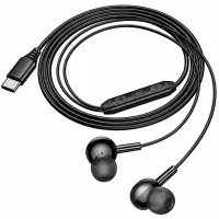 Hands Free Hoco M120 Gratified USB-C Universal Earphones Hi-Fi Stereo RGB Black 1.2m