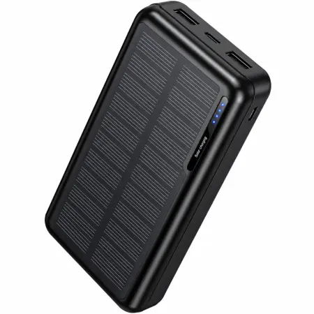 Power Bank Hoco J176A Honorifico 20000mAh 10W 1xUSB-C 2xUSB-A 1xMicroUSB and Solar Panel Black