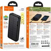 Power Bank Hoco J176A Honorifico 20000mAh 10W 1xUSB-C 2xUSB-A 1xMicroUSB and Solar Panel Black