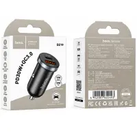 Car Charger Hoco. DZ19 Scenery Lightweight USB-C PD30W + USB-A 18W QC3.0A Black