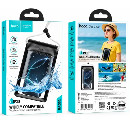 Hoco. BAG32 Waterproof Bag IPX8 for Devices up to 7.2" Dimensions 22cm x 13.3cm