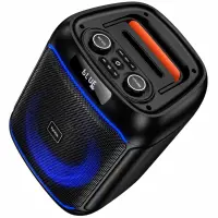 Wireless Speaker Hoco. DS72 Ship Hi-Fi v5.0 4000mAh 20W AUX MicroSD USB FM with 1 Microphone and RGB Lighting Black