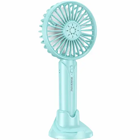 Borofone DBF01 Precious Portable Handheld Super Small Silent Fan 1200mAh 3 Speeds and Phone Desktop Stand Blue