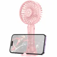 Borofone DBF01 Precious Portable Handheld Super Small Silent Fan 1200mAh 3 Airflow Speeds and Phone Desktop Stand Pink