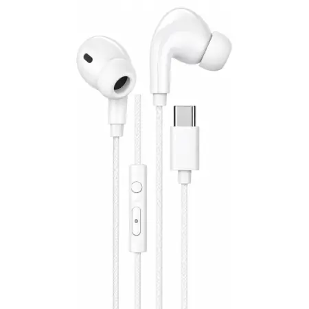 Hands Free Hoco. DM48 Rock Stereo USB-C with Microphone 1.2m White Compatible with All USB-C Devices