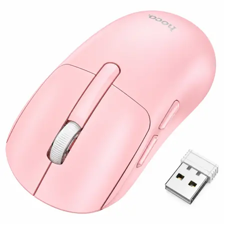 Wireless Mouse Hoco. DI88 Dragon 1600dpi 6 Buttons 2.4GHz + BT v5.2 Pink