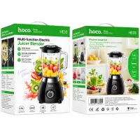 Blender Hoco. HE33 Retro 1.5lt 500W Stainless Steel Blades and Glass Bowl 2 Modes + Pulse Black