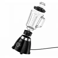 Blender Hoco. HE33 Retro 1.5lt 500W Stainless Steel Blades and Glass Bowl 2 Modes + Pulse Black